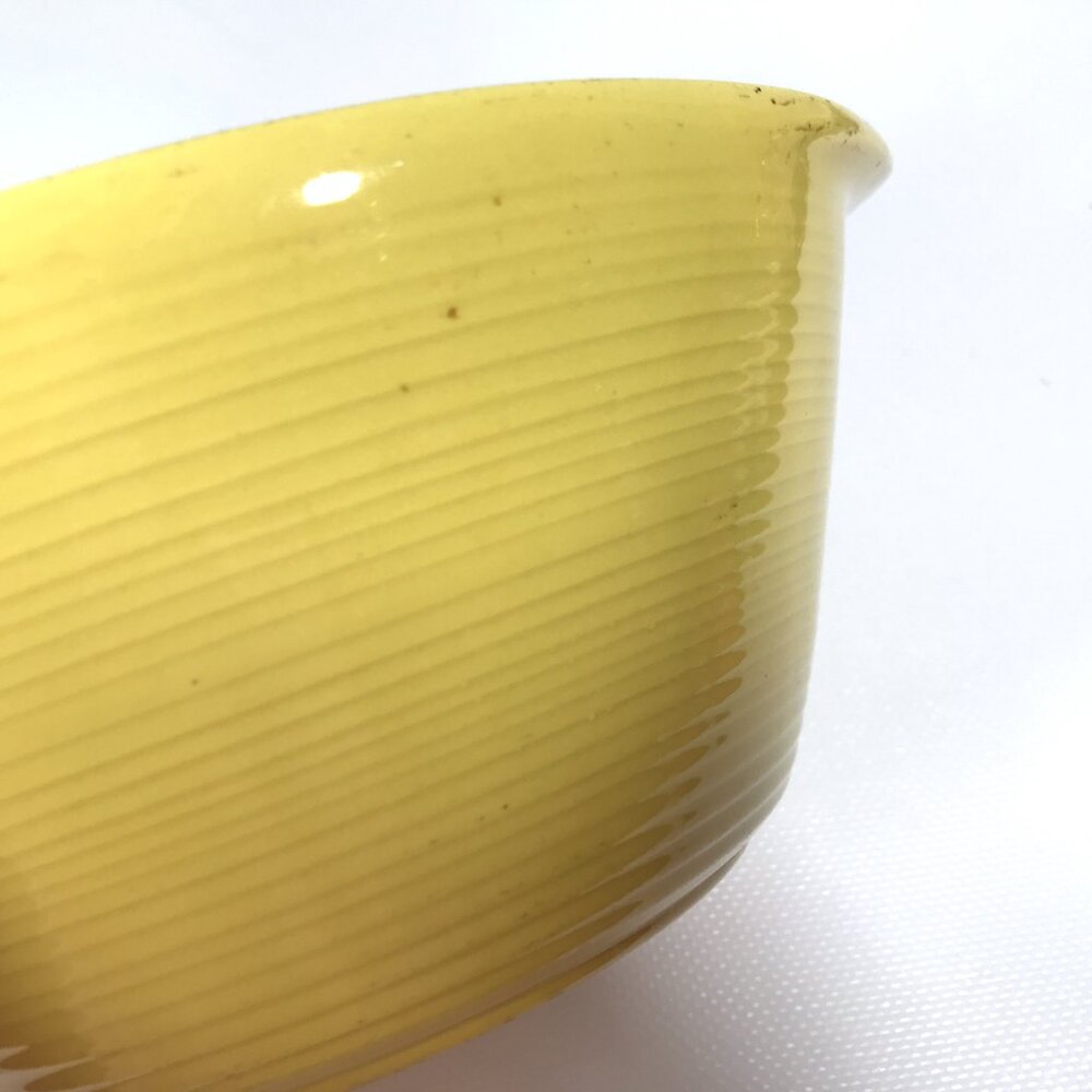 Mid Century Vintage Rustic Ceramic Bowl Yellow